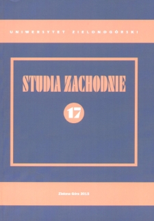 Studia Zachodnie, tom 17 - spis treści