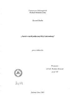 Naród w myśli politycznej Róży Luksemburg