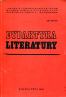Dydaktyka Literatury, t. 8 - spis treści
