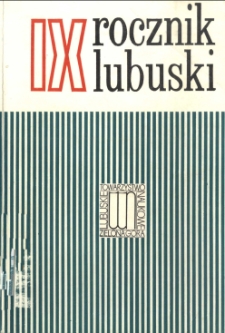 Rocznik Lubuski (t. 9) - spis treści