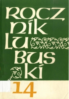 Rocznik Lubuski (t. 14) - spis treści