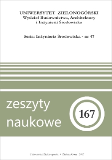Zeszyty Naukowe Uniwersytetu Zielonogórskiego: Inżynieria Środowiska, Tom 47 - spis treści