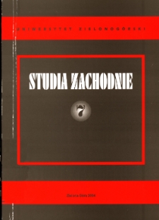 Studia Zachodnie, tom 7 - spis treści