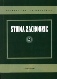 Studia Zachodnie, tom 8 - spis treści
