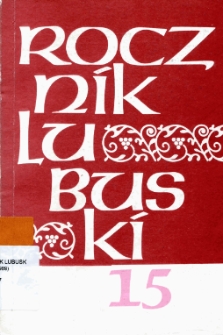 Rocznik Lubuski (t. 15) - spis treści