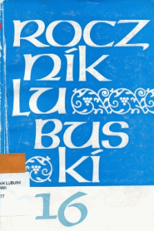 Rocznik Lubuski (t. 16) - spis treści