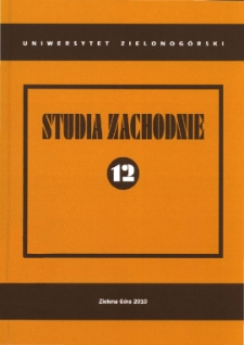 Studia Zachodnie, tom 12 - spis treści