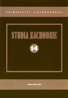 Studia Zachodnie, tom 14 - spis treści