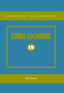 Studia Zachodnie, tom 19 - spis treści