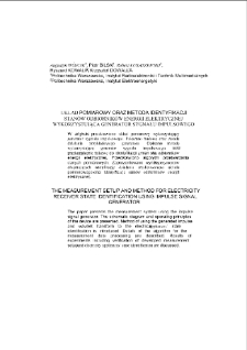 Układ pomiarowy oraz metoda identyfikacji stanów odbiorników energii elektrycznej wykorzystująca generator sygnału impulsowego = The measurement setup and method for electricity receiver state identification using impulse signal generator
