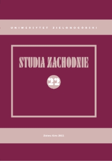 Studia Zachodnie, tom 22 - spis treści