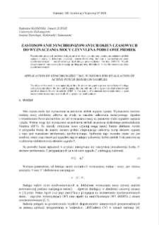 Zastosowanie synchronizowanych okien czasowych do wyznaczania mocy czynnej na podstawie próbek = Application of synchronized time windows for evaluation of active power based on samples
