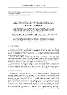 Metody określania struktury emulsji O/W wytwarzanych w rozpylaczach o stożkowej komorze wirowej = The methods for determining the structure of O/W emulsion formed in the atomizers with conical swirl chamber