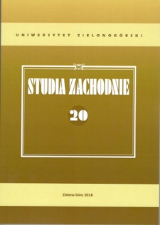Studia Zachodnie, tom 20 - spis treści