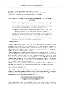 tinyDSM: data-oriented middleware for low-power IoT devices = tinyDSM: zorientowana na dane warstwa pośrednia dla energooszczednych urządzeń Internetu rzeczy