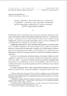 "Słoje", "słoiki" i "słoiczki" kontra "lokalesi", "rodowici" i "slumsy", czyli jak warszawianie postrzegają przyjezdnych i jak przyjezdni postrzegają warszawian = Jars vs lokales, natives and slums - how Warsaw inhabitants perceive incomers and how incomers percive Warsaw inhabitants
