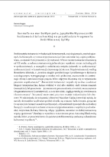 Sarmata na marsowym polu. Językowe wyznaczniki tożsamości szlacheckiej na przykładzie fragmentu XVIII-wiecznej sylwy = Sarmat on the Campus Maritus. Linguistic determinants of noble identity on the basic of fragment from the 18th century silva