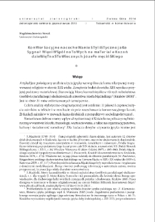 Konwersacyjne nacechowanie stylistyczne jako sygnał więzi wspólnotowych na materiale kazań dziewiętnastowiecznych Józefa Męcińskiego = Conversational stylistic marking as a sign of the community ties on the material of sermons by Joseph Męciński (XIX c.)