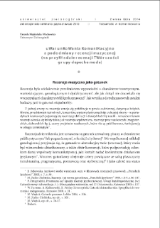 Uwarunkowania komunikacyjne a pododmiany recenzji muzycznej (na przykładzie recenzji twórczości grupy Depeche Mode) = Music review and its varieties with respect to the communication situation (on the basis of Depeche Mode music reviews)
