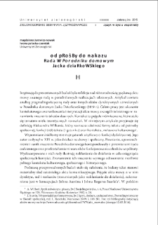 Od prośby do nakazu. Rada w "Poradniku domowym" Jacka Dziadkowskiego = From request to order. Advice in "Poradnik domowy" ("Home guidance") by Jacek Dziadkowski