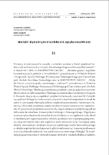 Wokół dydaktyki językoznawczej diachronii = On teaching linguistic diachrony