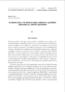 W jakim sensie i w jakim stopniu kontakty językowe "warunkują" zmiany językowe? = In what sense and to what degree do language contacts induce language change?