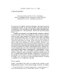 Socjalizacja w płeć kulturową jako czynnik różnicowania możliwości edukacyjnych i marginalizacji = Socialization into gender as a factor of marginalization and differentiation of educational possiblities