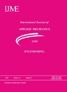 International Journal of Applied Mechanics and Engineering (IJAME), volume 27, number 4 (2022) - spis treści