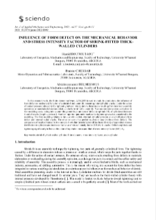 Influence of form defect on the mechanical behavior and stress intensity factor of shrink-fitted thick-walled cylinders