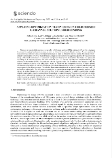 Applying optimization techniques on cold-formed C-channel section under bending