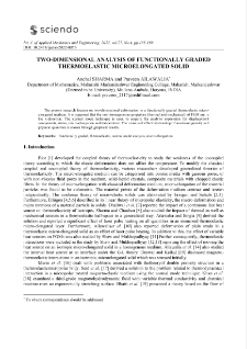 Two-dimensional analysis of functionally graded thermoelastic microelongated solid