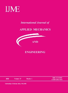 International Journal of Applied Mechanics and Engineering (IJAME), volume 27, number 1 (2022) - Contents