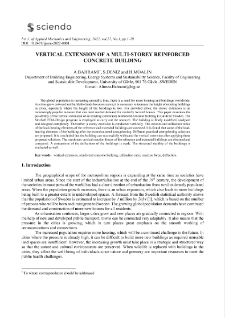 Vertical extension of a multi-storey reinforced concrete building