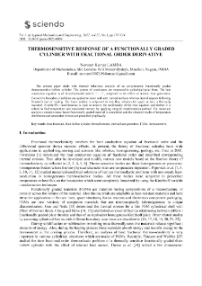 Thermosensitive response of a functionally graded cylinder with fractional order derivative