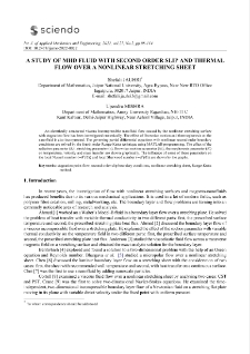 A study of mhd fluid with second order slip and thermal flow over a nonlinear stretching sheet