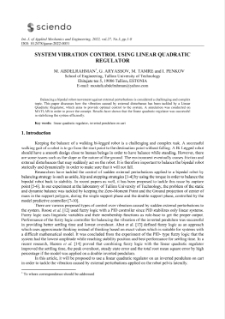 System vibration control using linear quadratic regulator