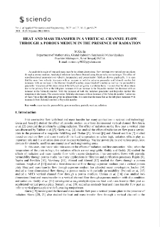 Heat and mass transfer in a vertical channel flow through a porous medium in the presence of radiation