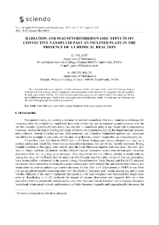 Radiation and magnetohydrodynamic effects on convective nanofluid past an inclined plate in the presence of a chemical reaction