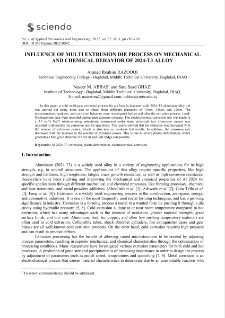 Influence of multi extrusion die process on mechanical and chemical behavior of 2024-T3 alloy