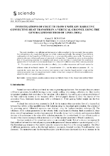 Investigations of couette flow unsteady radiative convective heat transfer in a vertical channel using the generalized method of lines (MOL)