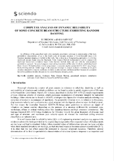 Computer analysis of dynamic reliability of some concrete beam structure exhibiting random damping