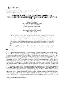 Reduced differential transform method for thermoelastic problem in hyperbolic heat conduction domain