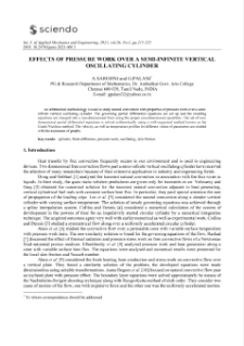 Effects of pressure work over a semi-infinite vertical oscillating cylinder