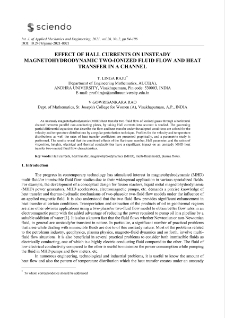 Effect of hall currents on unsteady magnetohydrodynamic two-ionized fluid flow and heat transfer in a channel