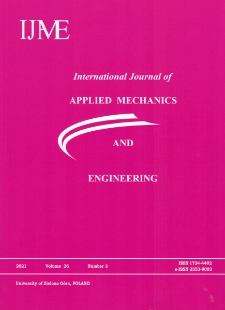 International Journal of Applied Mechanics and Engineering (IJAME), volume 26, number 3 (2021) - Contents