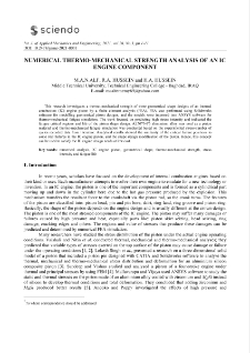 Numerical thermo-mechanical strength analysis of an IC engine component