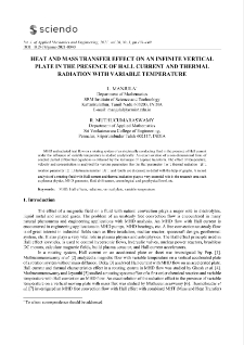 Heat and mass transfer effect on an infinite vertical plate in the presence of hall current and thermal radiation with variable temperature