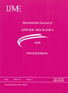 International Journal of Applied Mechanics and Engineering (IJAME), volume 26, number 4 (2021) - spis treści