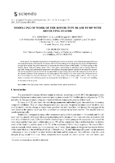Modelling of work of the rotor-type blade pump with revolving stator