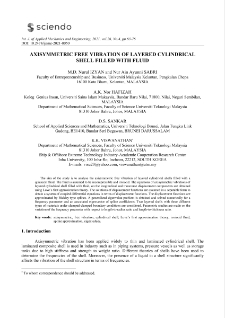 Axisymmetric free vibration of layered cylindrical shell filled with fluid